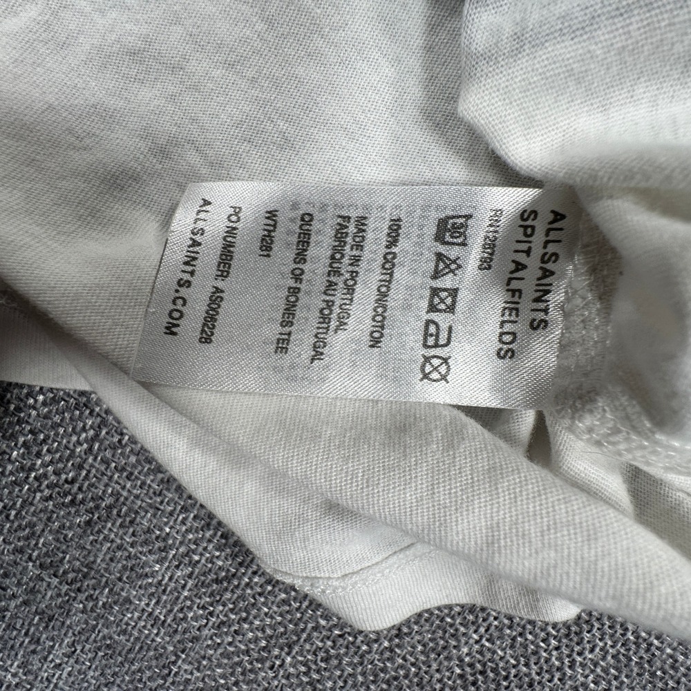 AllSaints x Laurie Lipton Queens of Bones Tee Womens 12 White Skeleton Graphic - Picture 10 of 11